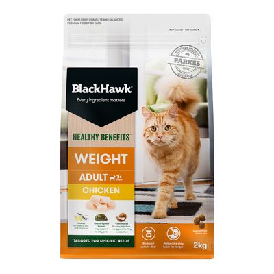 Black Hawk Healthy Benefits Weight Management Cat Food Chicken   -  2 kg or 4 kg