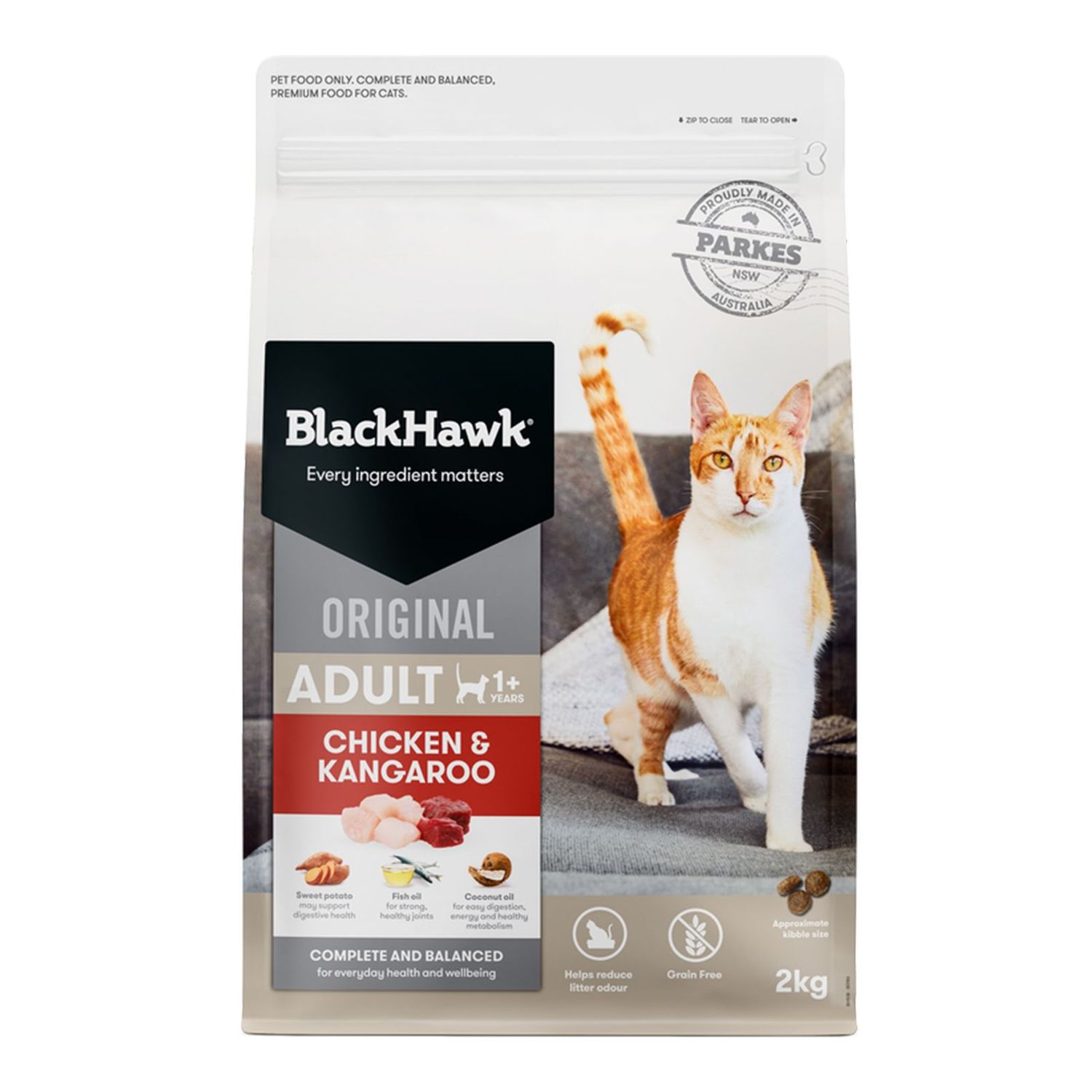 Black Hawk Original Cat Food Chicken ,Kangaroo  -  2 kg , 4 kg or 8 kg