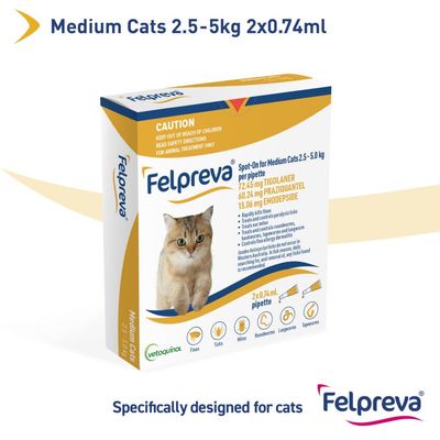 Felpreva Spot-on Cat 2.5 - 5 kg  -  1 pack or 2 pack