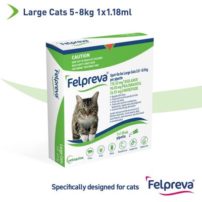 Felpreva Spot-on Cat 5 - 8 kg - 1 Pack or 2 pack