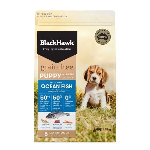 Black Hawk Puppy Grain Free Ocean Fish  -  2.5 kg or 15 kg