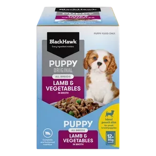Black Hawk Original Puppy Wet Lamb & Vegetables  -  85 grams x 12 or 130 grams x 10