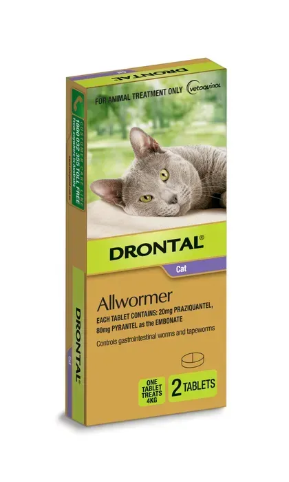 Drontal Cat Ellipsoid 4 kg  -  2 tablets or 4 tablets