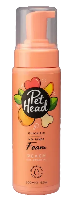 Pet Head Quick Fix Peach Dry Clean Foam For Dogs  -  200 ml
