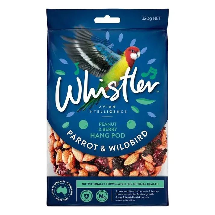 Whistler Parrot and Wild Bird Pod Berries & Peanut Blend -  320 grams