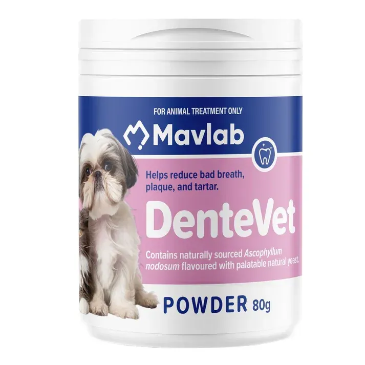 DenteVet Anti Plaque Powder for Dogs and Cats  -  80 grams