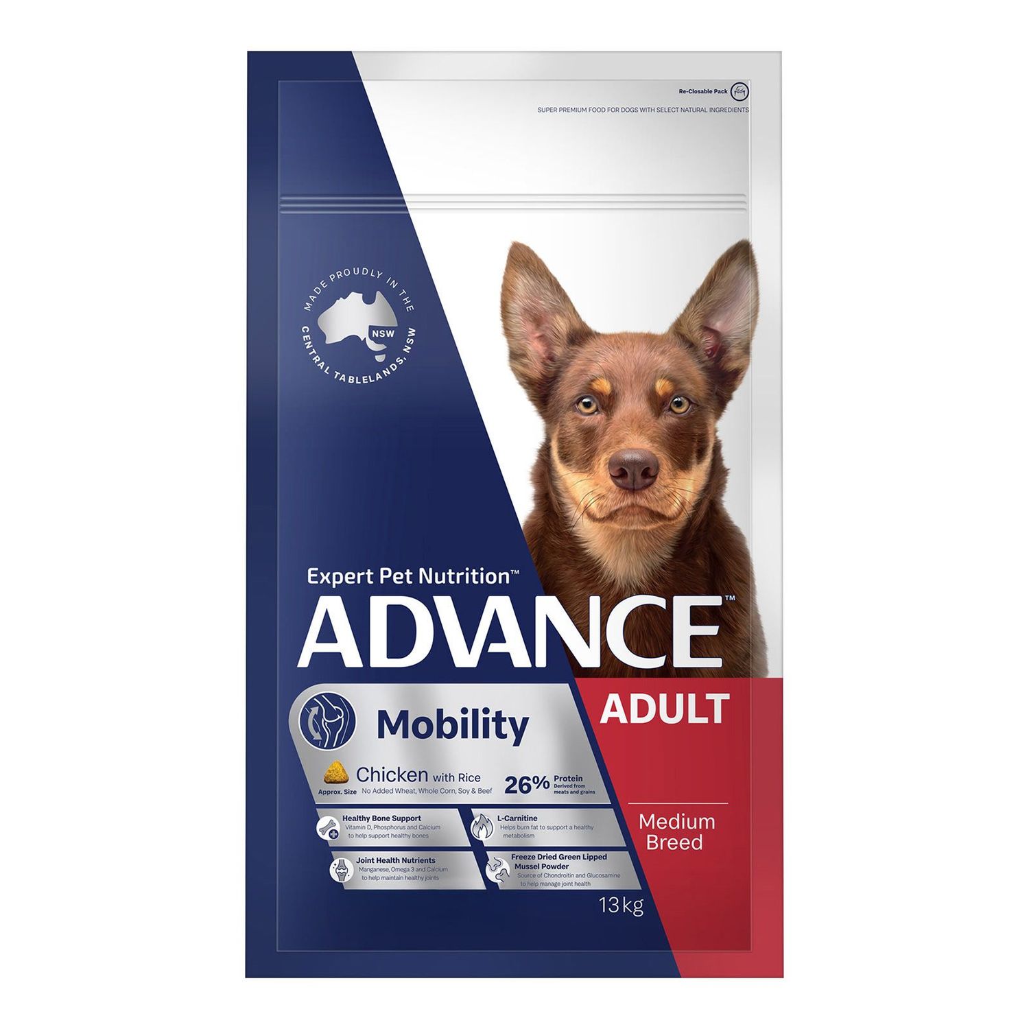 Advance Dry Dog Food Mobility Medium Breed Chicken 13 kg