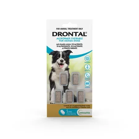 Drontal Allwormer For Dogs up to 10 kg  -  5 Chews