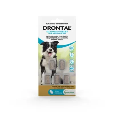 Drontal Allwormer For Dogs up to 10 kg  -  5 Chews