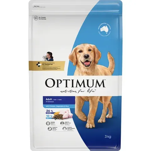 Optimum Adult Dry Dog Food Chicken Vegetables And Rice  - 3 kg
