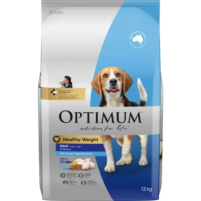 Optimum Adult Light & Healthy Dry Dog Food Chicken Vegetables & Rice -  13 kg