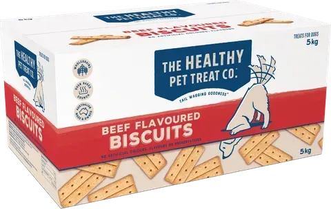 Healthy Pet Treat Company Beef Biscuit  2" x 4"  -  5 kg