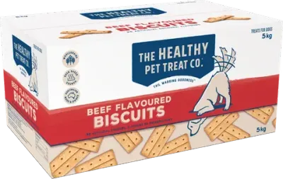 Healthy Pet Treat Company Beef Biscuit  2" x 4"  -  5 kg