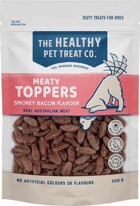 Healthy Pet Treat Company Meaty Toppers Smokey Bacon  -  200 grams