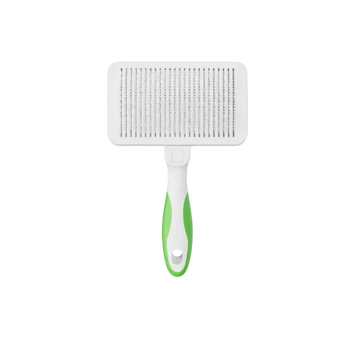 Andis Self Cleaning Slicker Brush White Lime Green