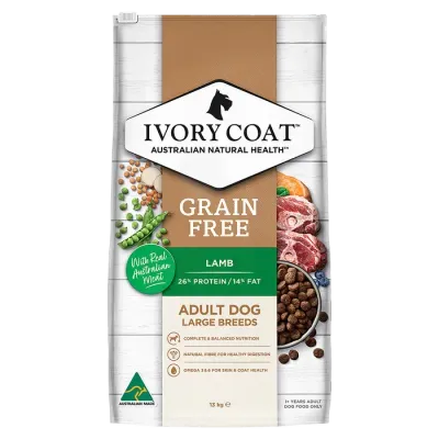 Ivory Coat Grain Free Large Breed  Adult Lamb with Coconut Oil   -  13 kg