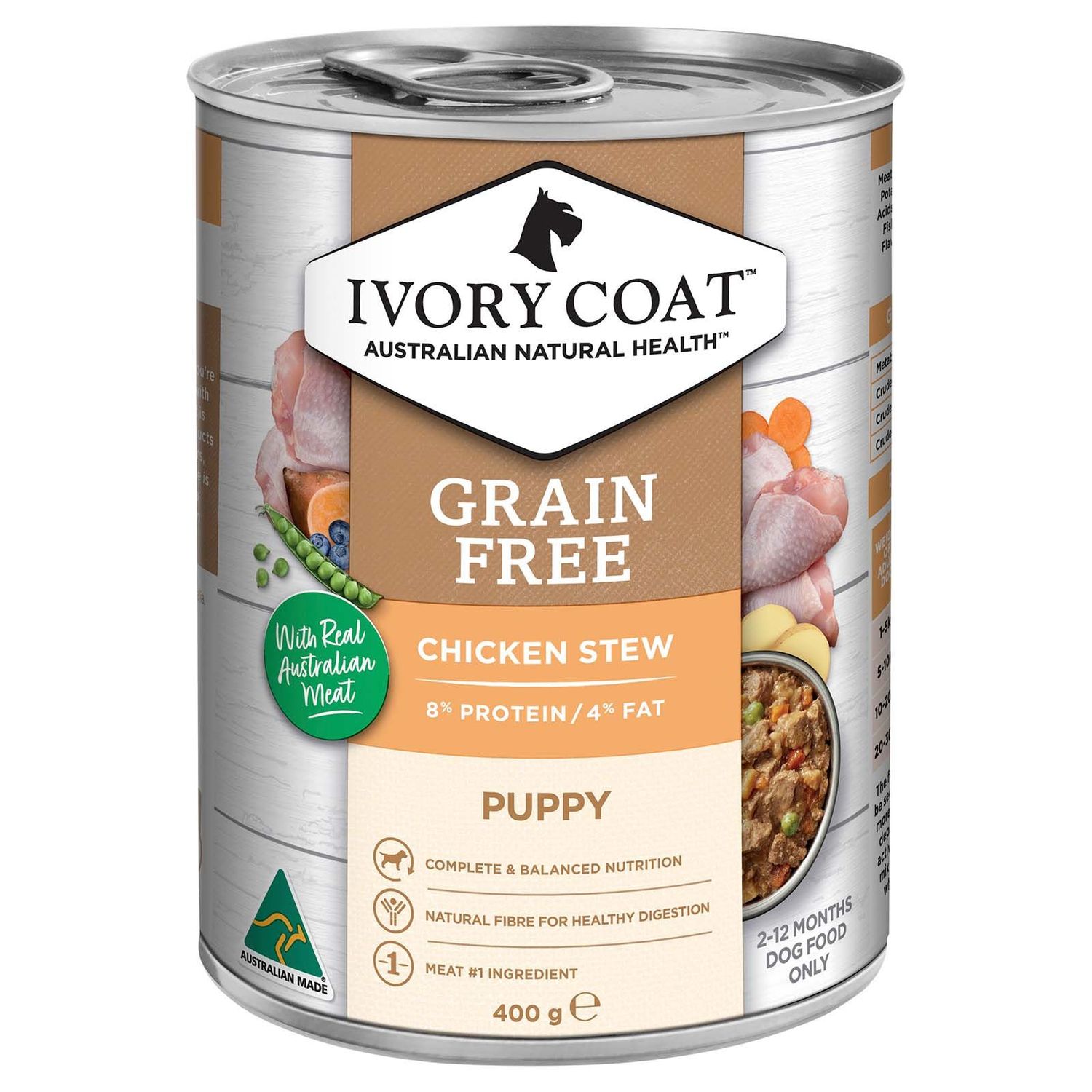 Ivory Coat Puppy Chicken & Brown Rice Loaf  -  12 x 400 grams