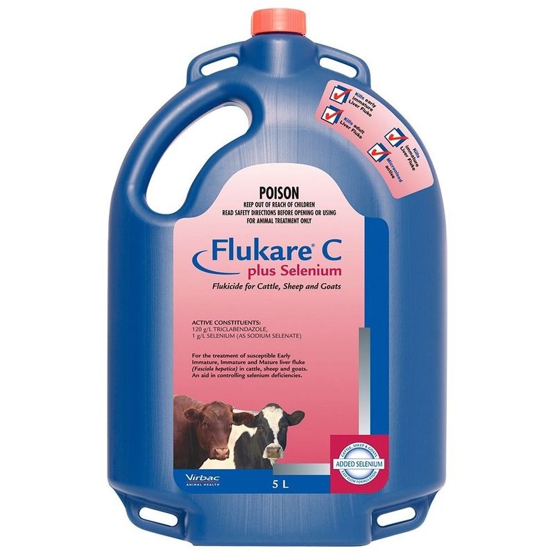 Virbac Flukare C + Selenium  -  5 litres