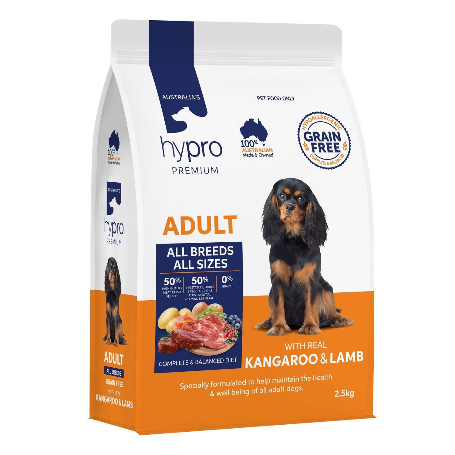 Hypro Premium Grain Free Kangaroo And Lamb All Breed Adult Dry Dog Food  -  2.5 kg