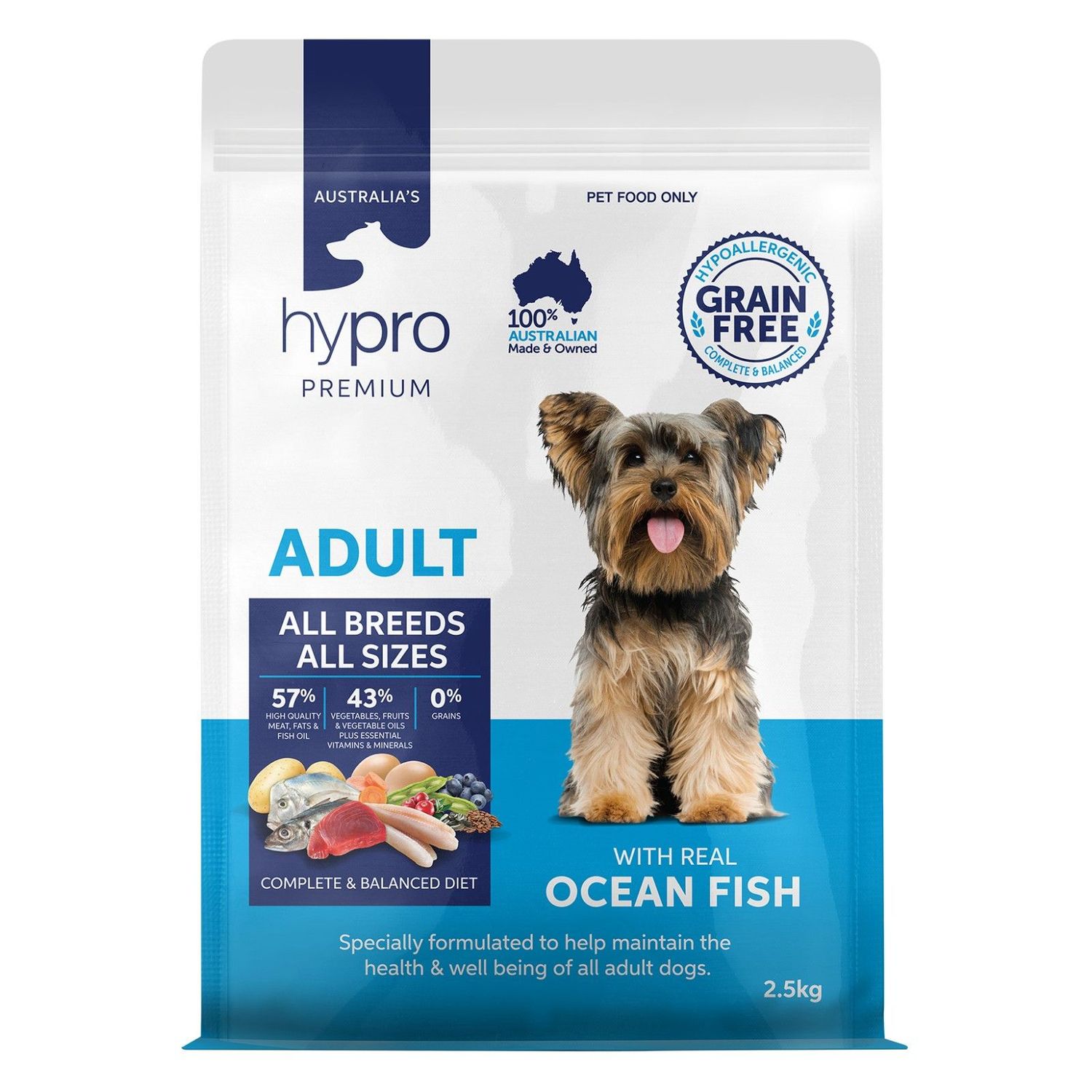 Hypro Premium Grain Free Ocean Fish All Breed Adult Dry Dog Food  -  2.5 kg