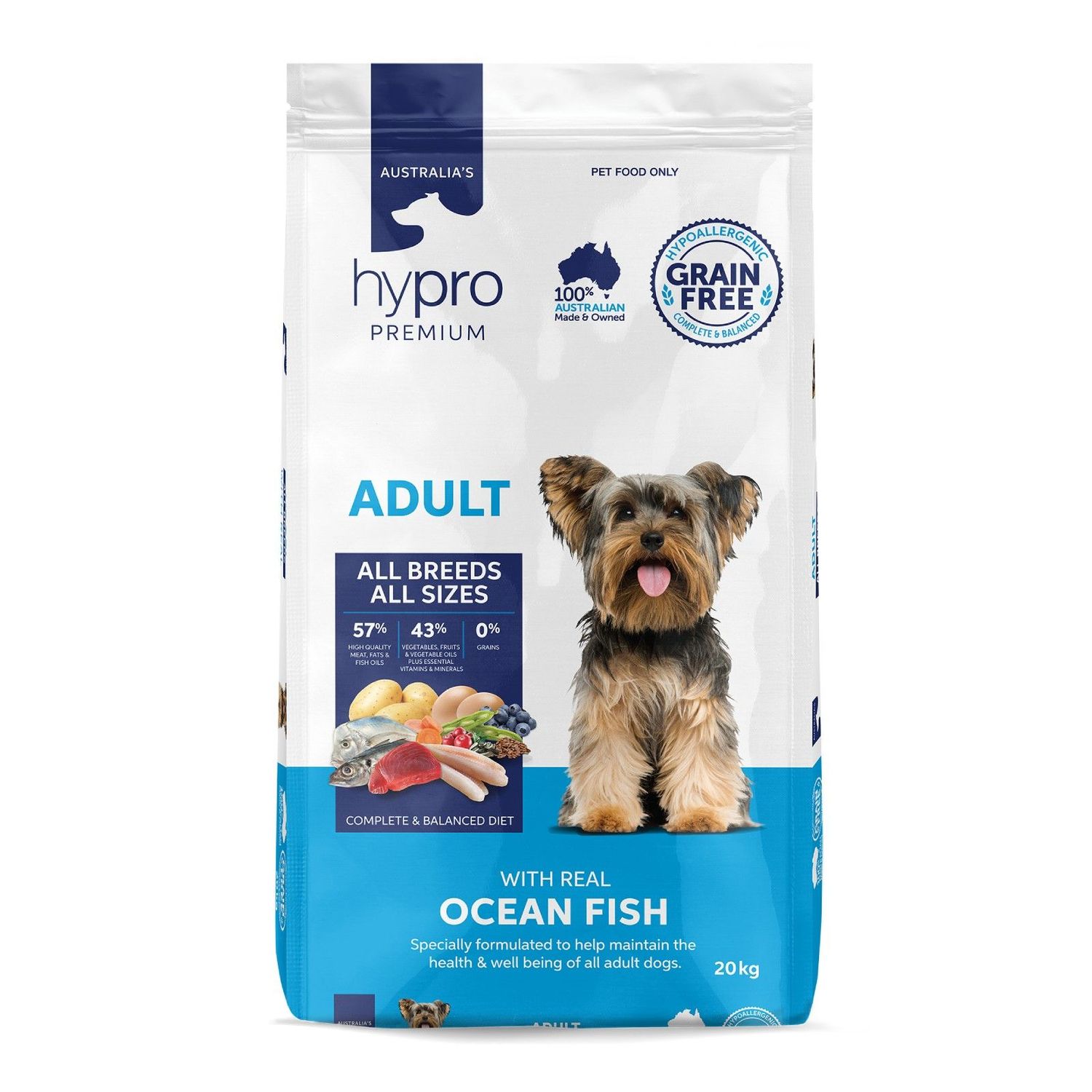 Hypro Premium Grain Free Ocean Fish All Breed Adult Dry Dog Food  -  20 kg