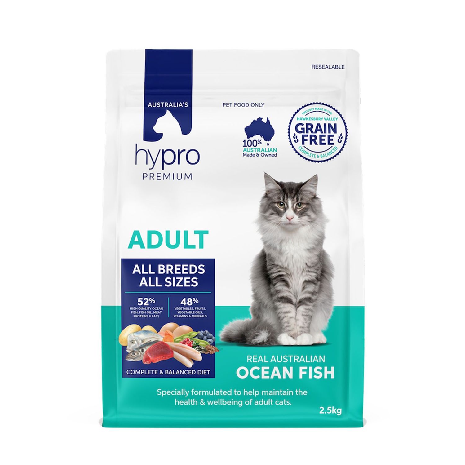 Hypro Premium Grain Free Ocean Fish All Breed Adult Dry Cat Food  -  2.5 kg