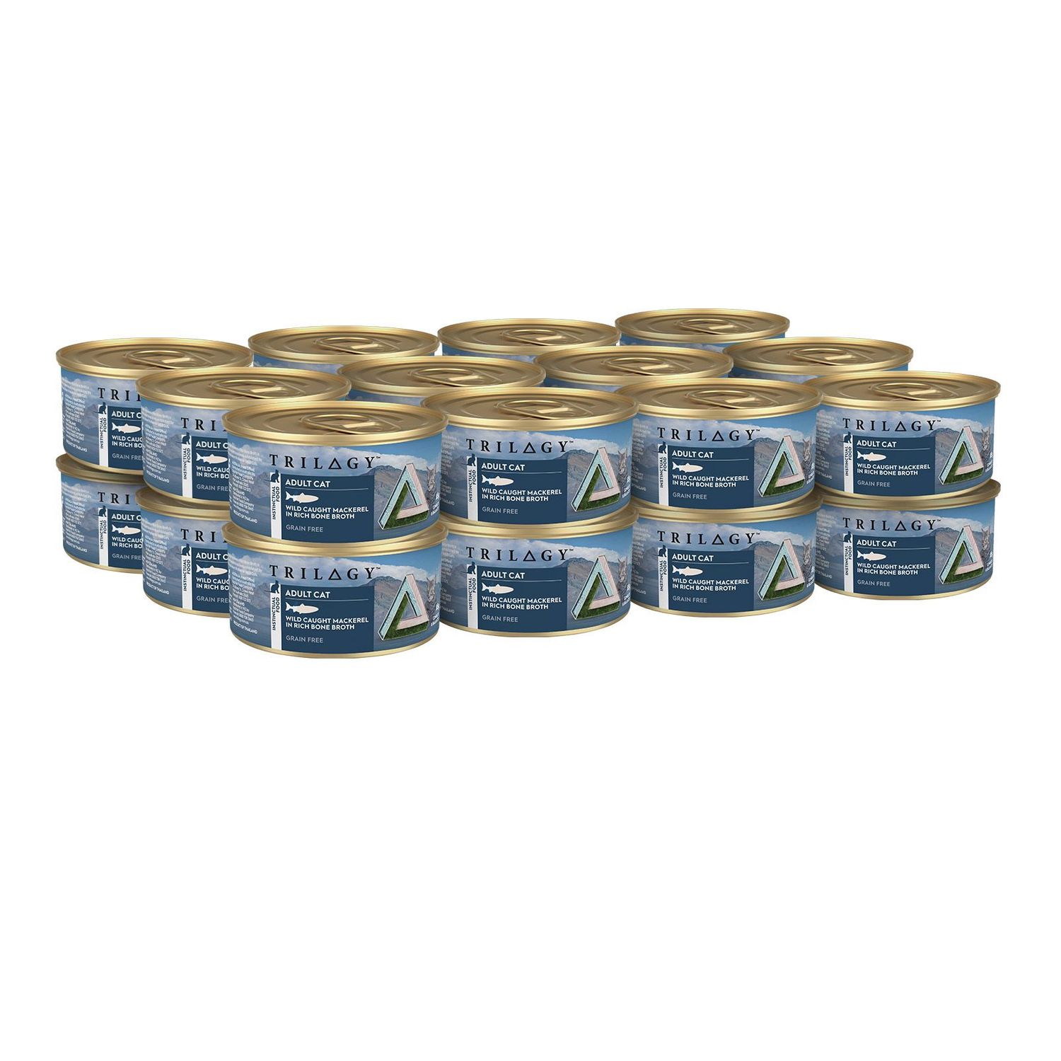 Trilogy Wild Caught Mackerel In Rich Bone Broth Grain Free Adult Wet Cat Food  -  85 grams x 24