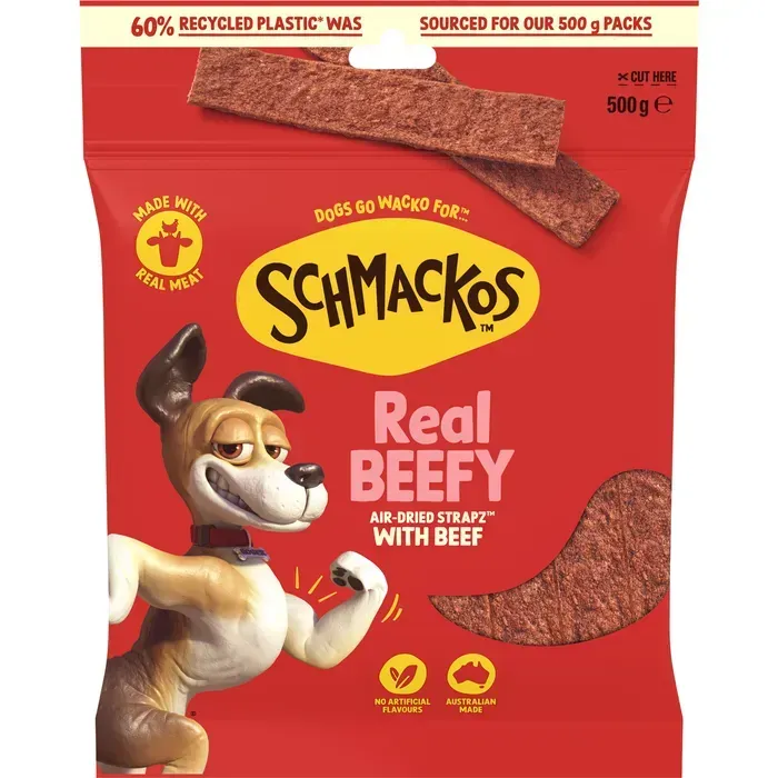 Schmackos Strapz Dog Treat Beef  -   500 grams