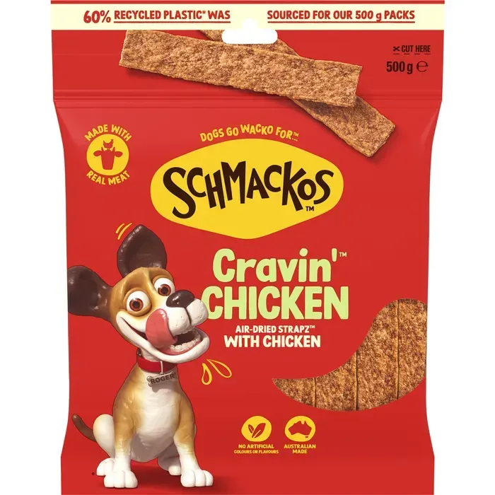 Schmackos Strapz Chicken Dog Treats  -  500 grams