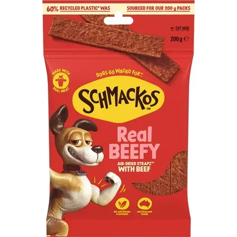 Schmackos Strapz Dog Treat Beef  -  200 grams