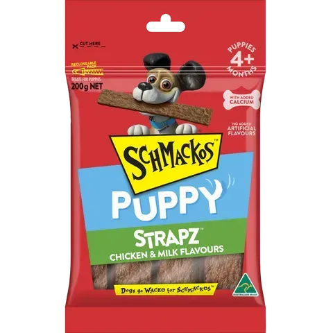 Strapz Puppy Chicken Recipe And Milk Flavour Dog Treats  -  200 grams