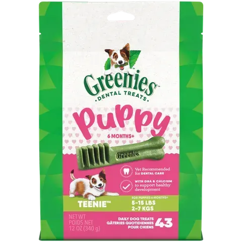 GREENIES Puppy Dental Dog Treats Original Teenie  -   340 grams