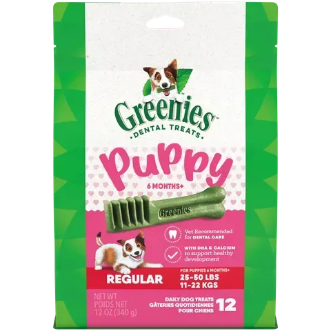 GREENIES Puppy Dental Dog Treats Original Regular  -   340 grams