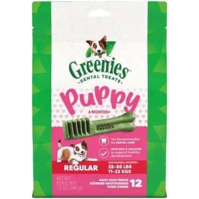 GREENIES Puppy Dental Dog Treats Original Regular  -   340 grams