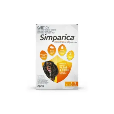 Simparica For Dogs 5.1 kg- 10 kg Orange  -  3 Chews