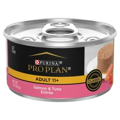 Pro Plan Adult 11+ Salmon & Tuna Entrée Wet Cat Food - 85 grams x 24 Pro Plan Adult 11+ Salmon & Tuna Entrée Wet Cat Food - 85 grams x 24