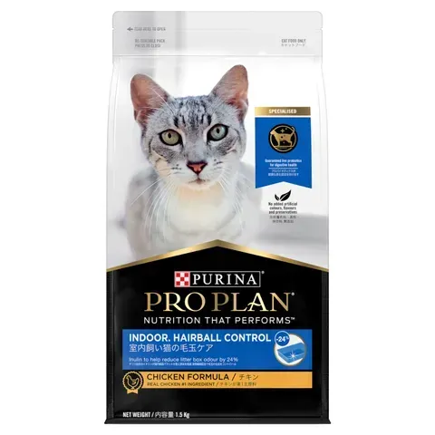 Pro Plan Adult Indoor Hairball Control Dry Cat Food  -   3 kg