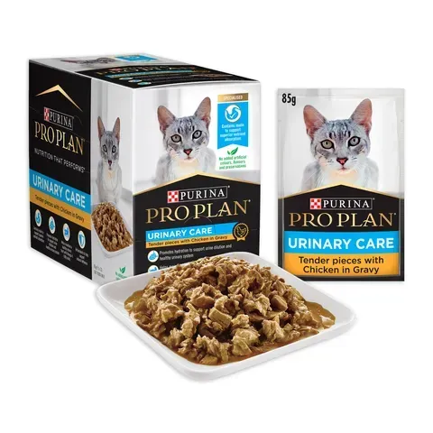 Pro Plan Urinary Tract Health Chicken Gravy Wet Cat Food Pouches  -  85 grams x 12