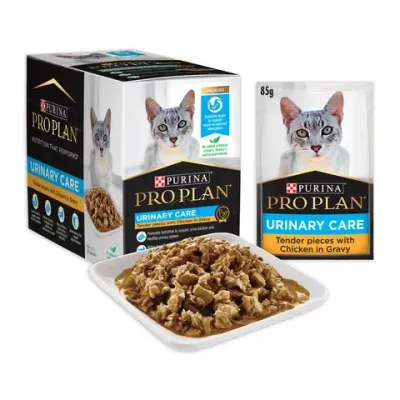 Pro Plan Urinary Tract Health Chicken Gravy Wet Cat Food Pouches  -  85 grams x 12 Pro Plan Urinary Tract Health Chicken Gravy Wet Cat Food Pouches  -  85 grams x 12