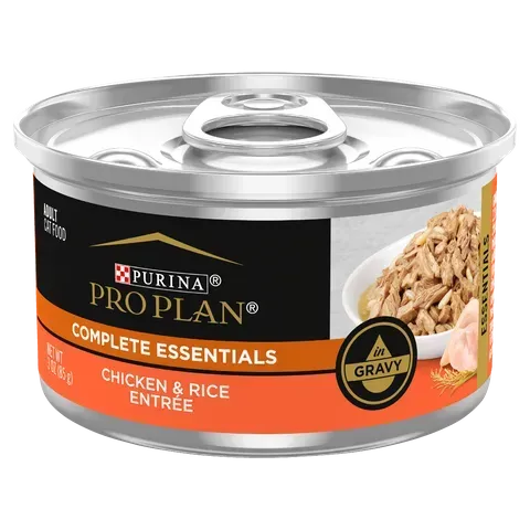 Pro Plan Complete Essentials Chicken & Rice Entrée In Gravy Wet Cat Food  -  85 grams x 24