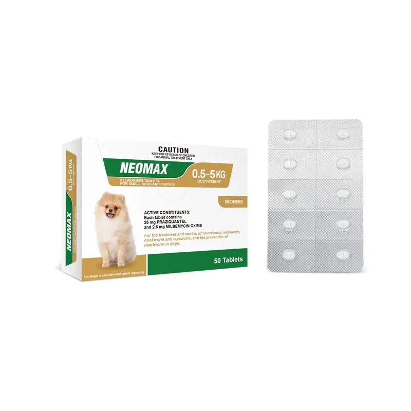 Neomax Allwormer Tablets for Small Dogs & Puppies   0 kg - 5 kg  -  50 tablets