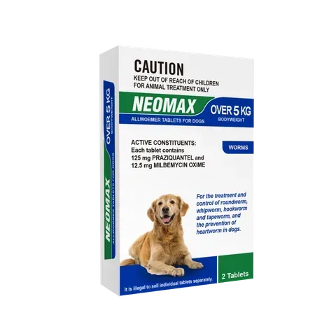 Neomax Allwormer Tablets for Small Dogs & Puppies   Over - 5 kg  -  2 tablets
