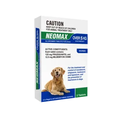 Neomax Allwormer Tablets for Small Dogs & Puppies   Over - 5 kg  -  2 tablets