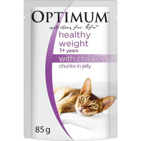 Optimum Healthy Weight Wet Cat Food Chicken In Jelly Pouch  - 15 x 85 grams