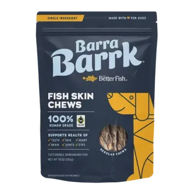Barra Barrk Fish Skin Chews Treats  -  283 grams
