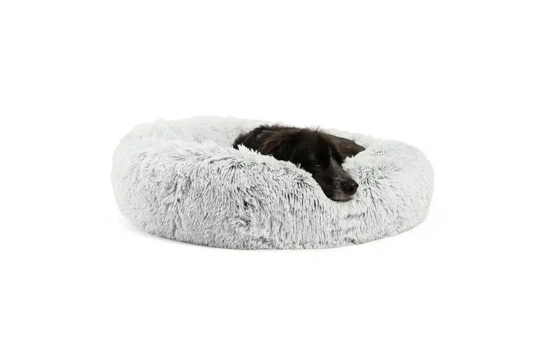 Best Friends by Sheri Calming Donut Dog Bed in Shag Fur Frost - 36" x 36"