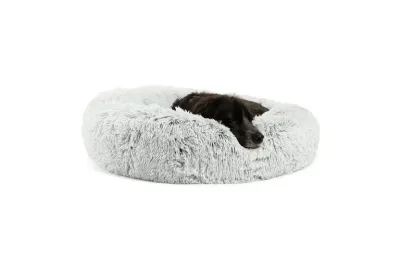 Best Friends by Sheri Calming Donut Dog Bed in Shag Fur Frost - 36" x 36"