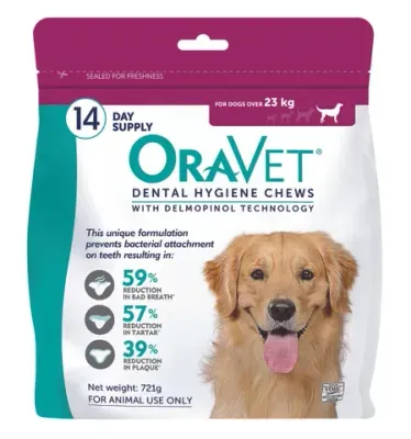 ORAVET Dental Hygiene Chews Large +23 kg   -  14 pack ORAVET Dental Hygiene Chews Large +23 kg   -  14 pack