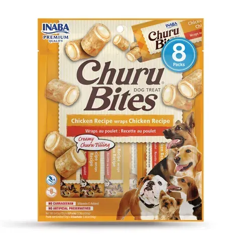 INABA Churu Bites Chicken Recipe wraps Chicken Recipe - 96 grams ( 12 grams x 8 )