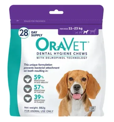ORAVET  Dental Hygiene Chews Medium  11 kg - 23 kg  - 28 pack ORAVET  Dental Hygiene Chews Medium  11 kg - 23 kg  - 28 pack
